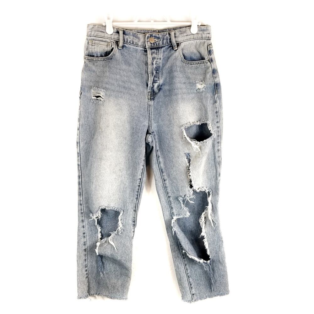 PacSun Women's High Rise Straight Distressed Button Fly Jeans Size 28
